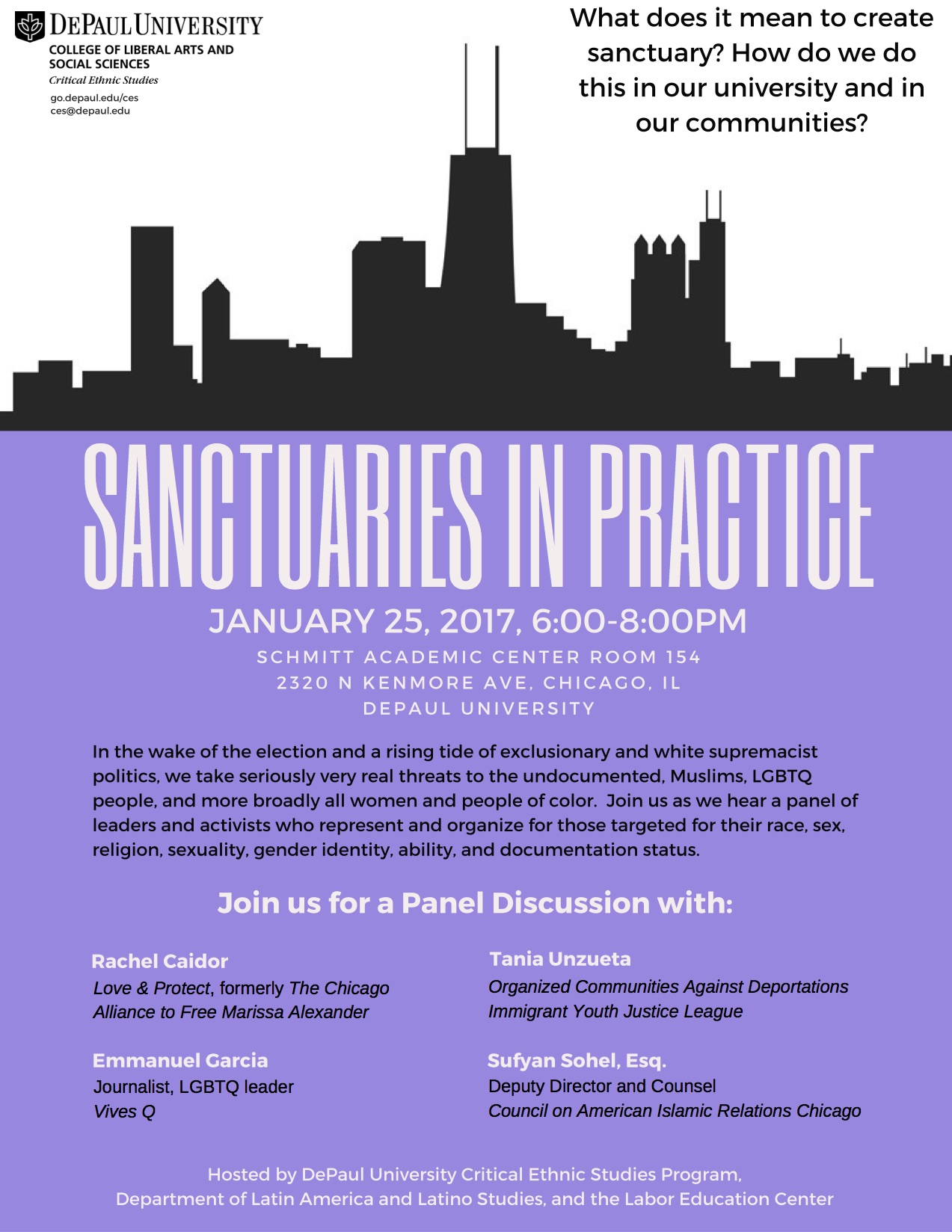 Sanctuaries in Practice Event Flyer