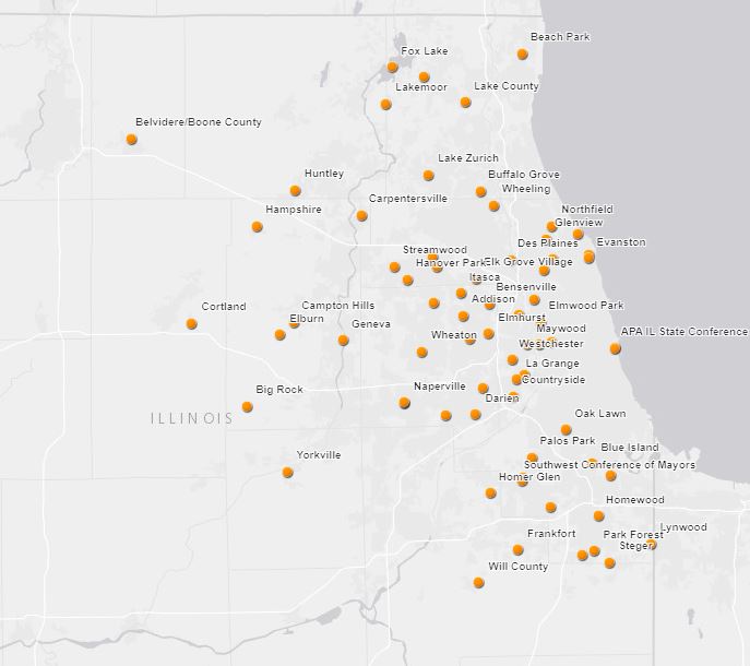 Interactive map of Commission trainings.