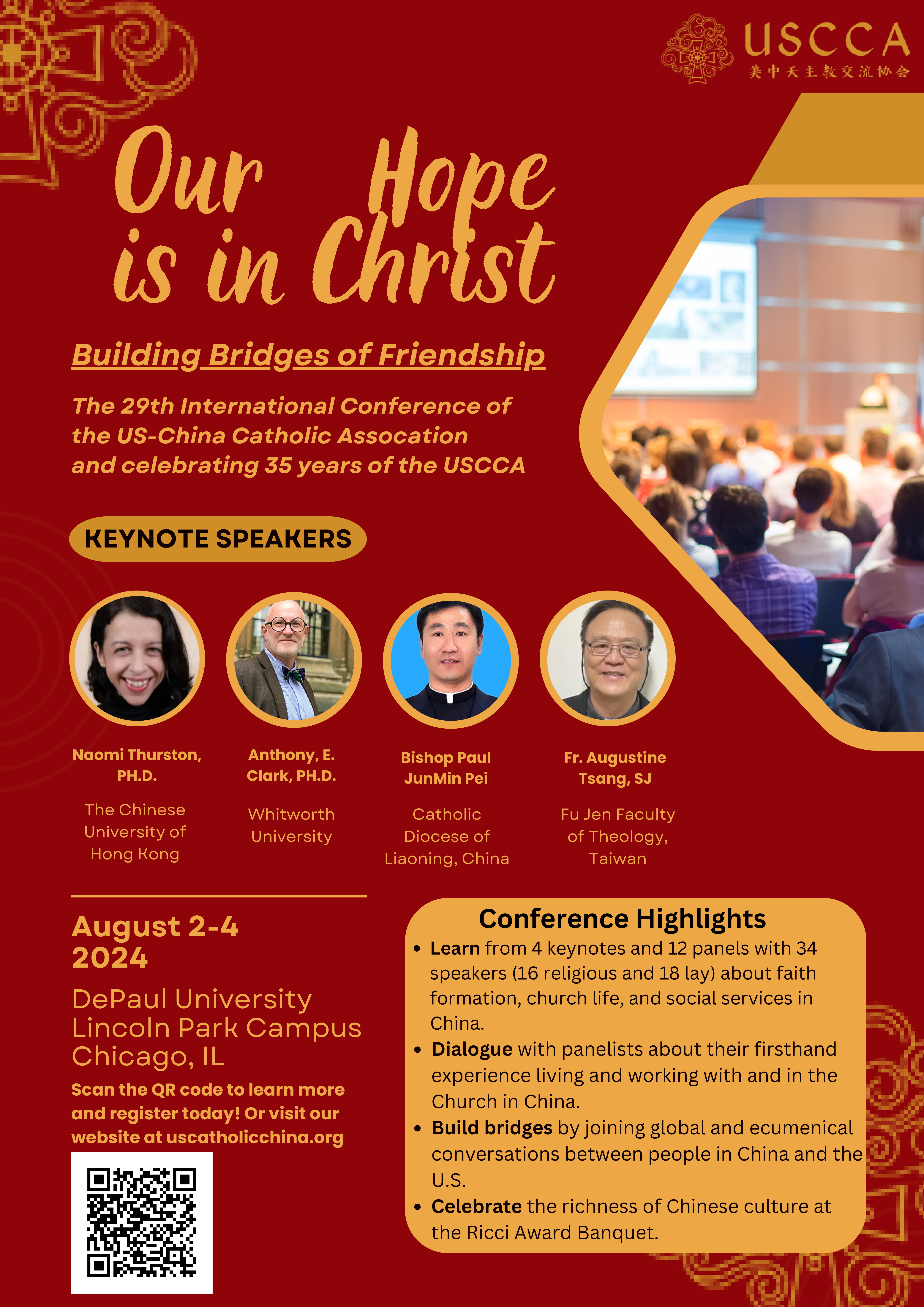 US-China Catholic Association's 29th International Conference Flyer