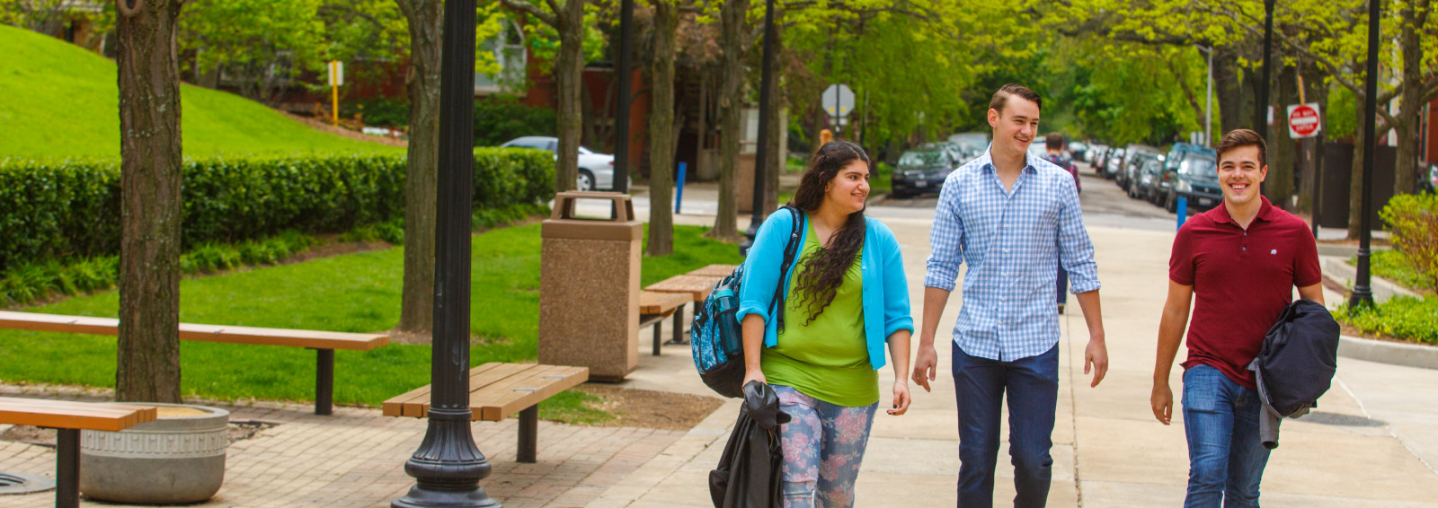 Students walking on campus