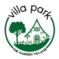 Sketch of a house and a tree with the words Villa Park