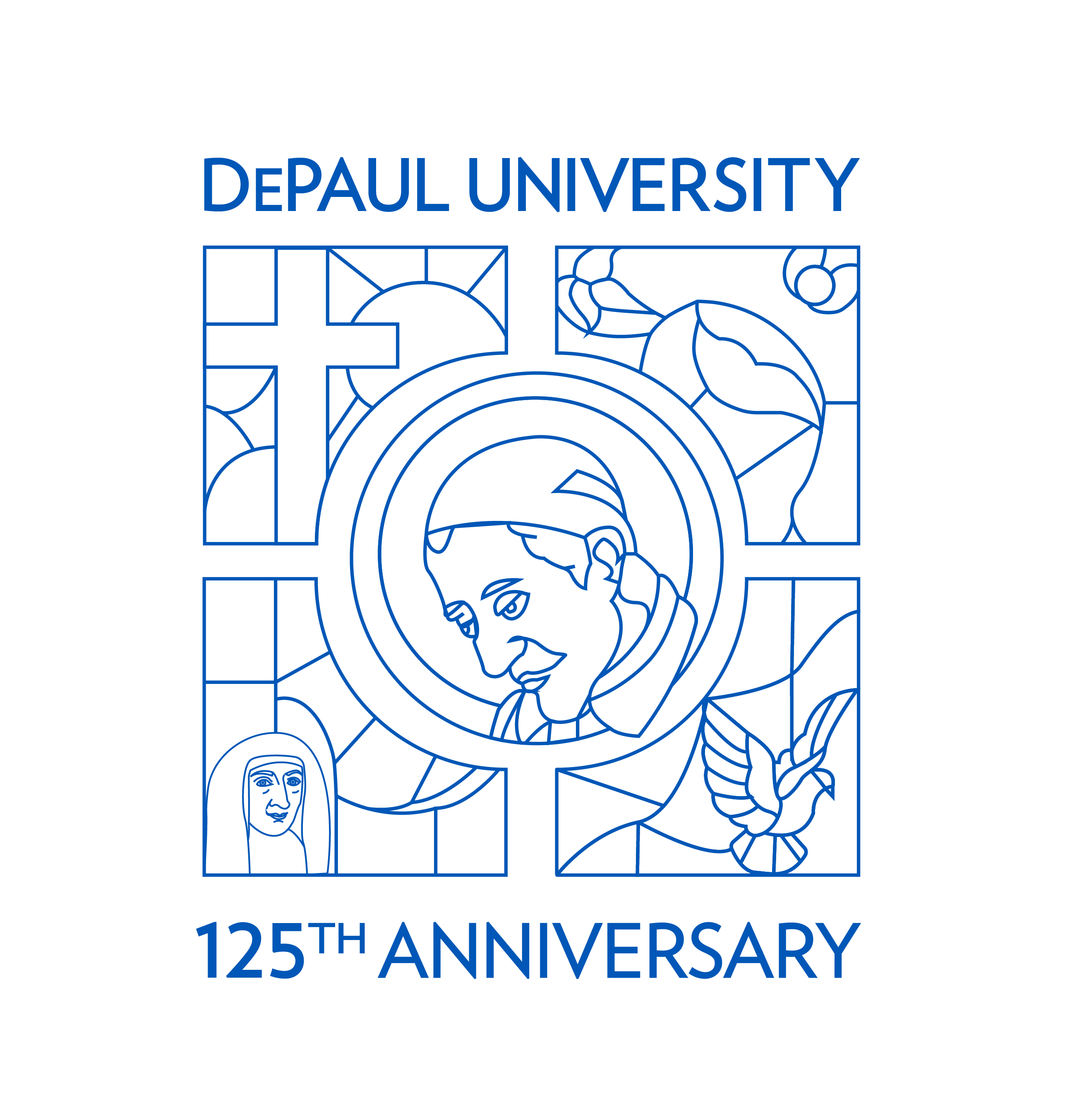 DePaul 125th anniversary logo