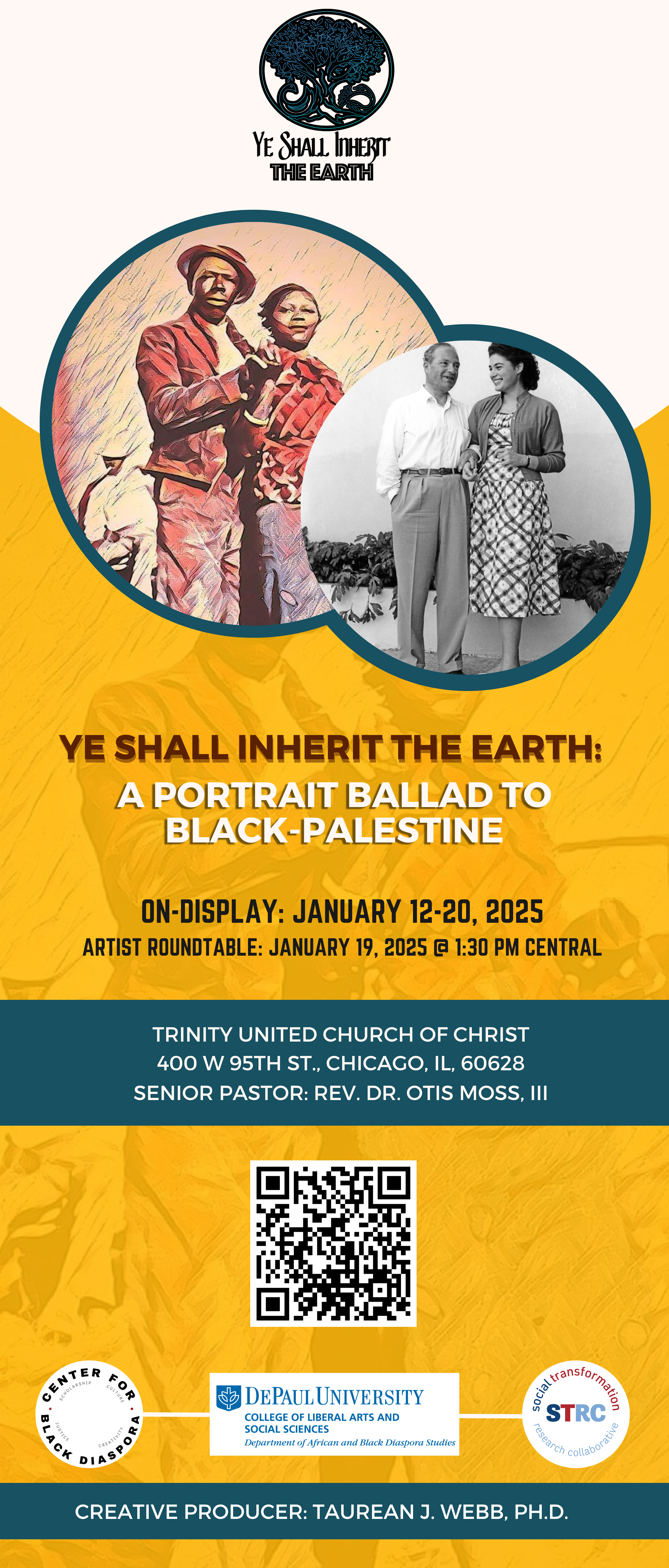 Flyer for Ye Shall Inherit the Earth Jan 12-20, 2025