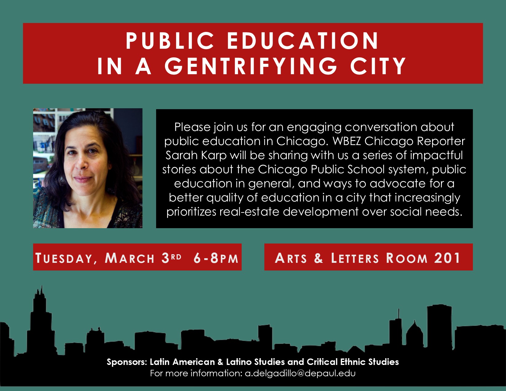 Flyer for Public Education in a Gentrifying City 