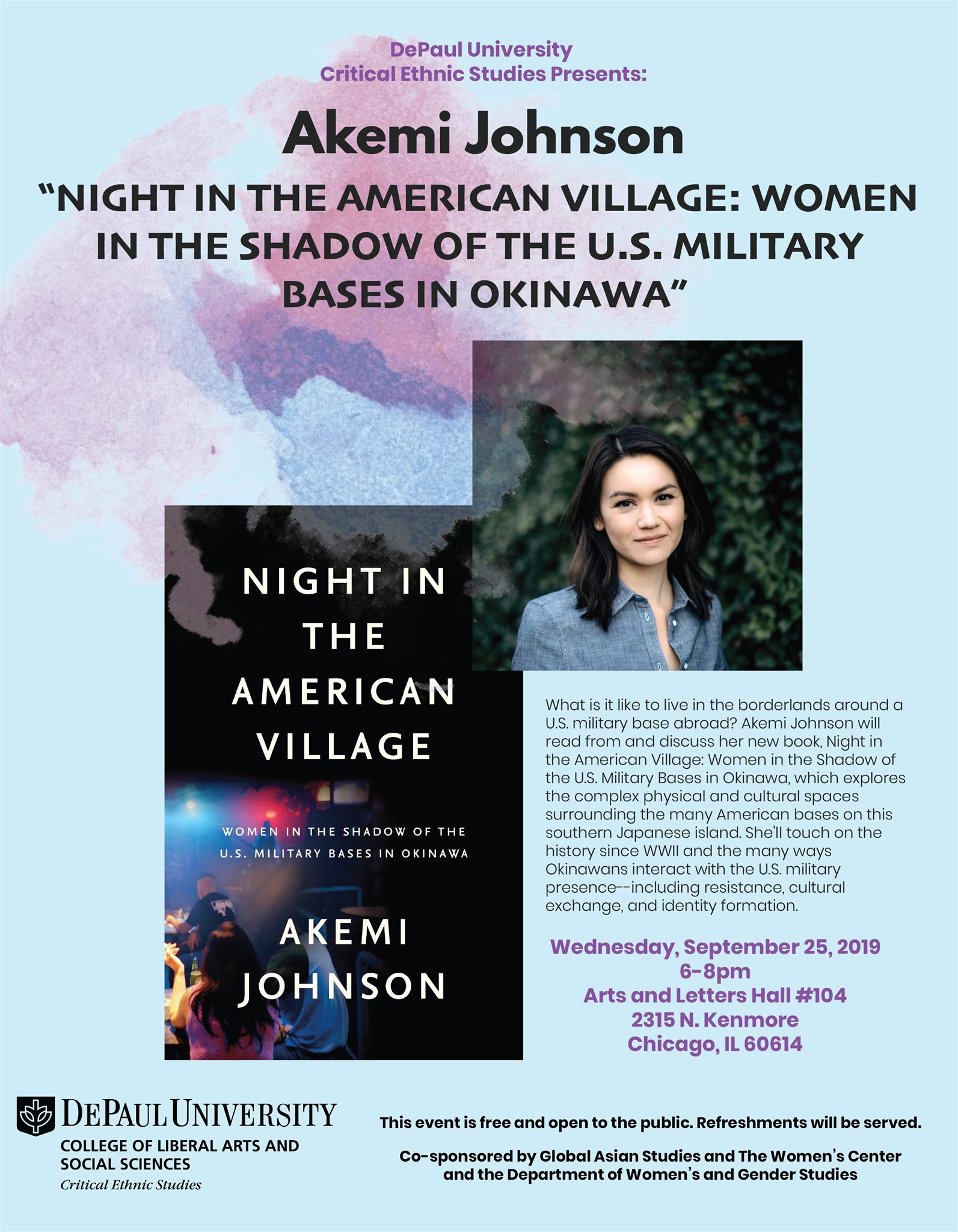 Flyer of Past Akemi Johnson Event 