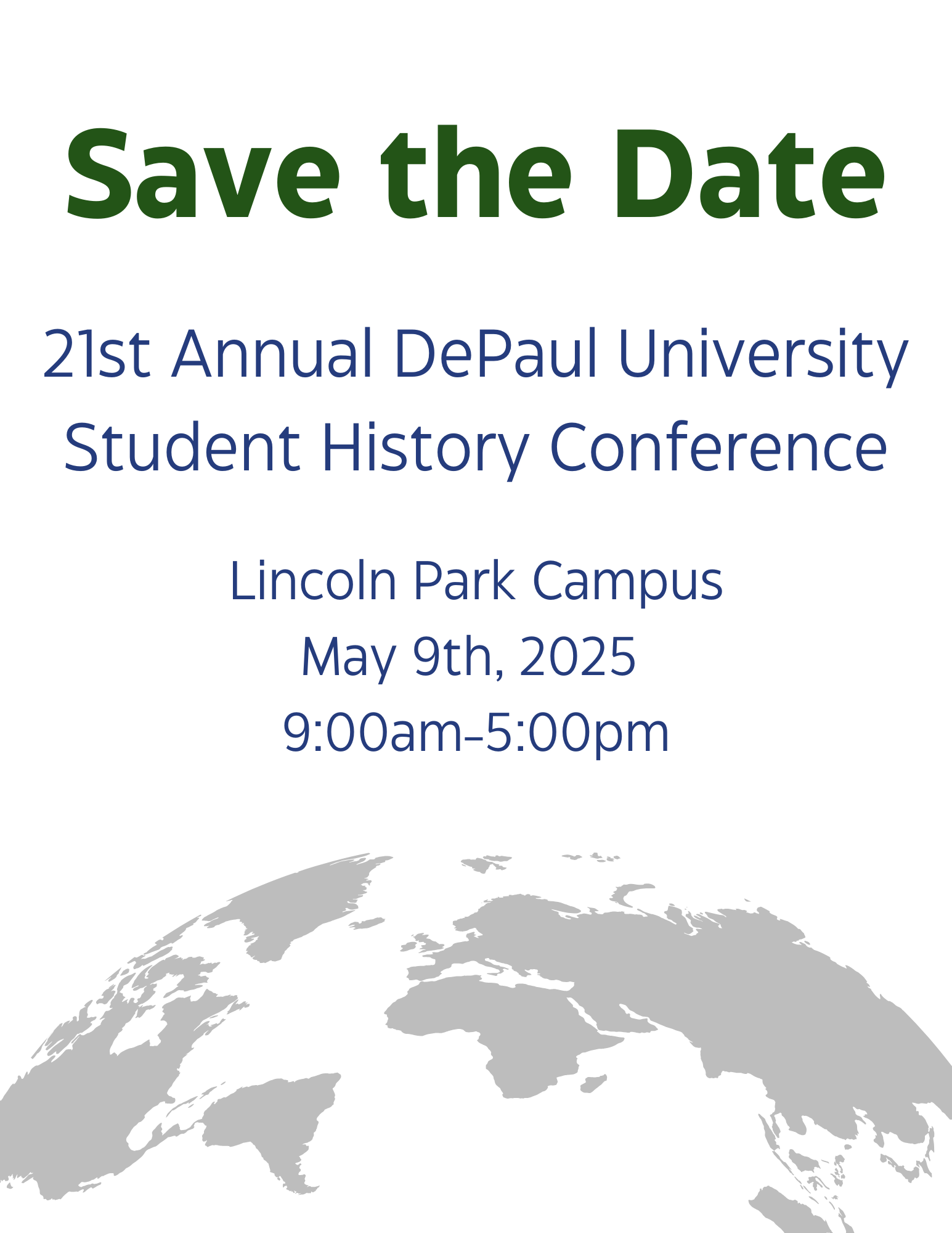 Flyer for 2025 Student History Conference