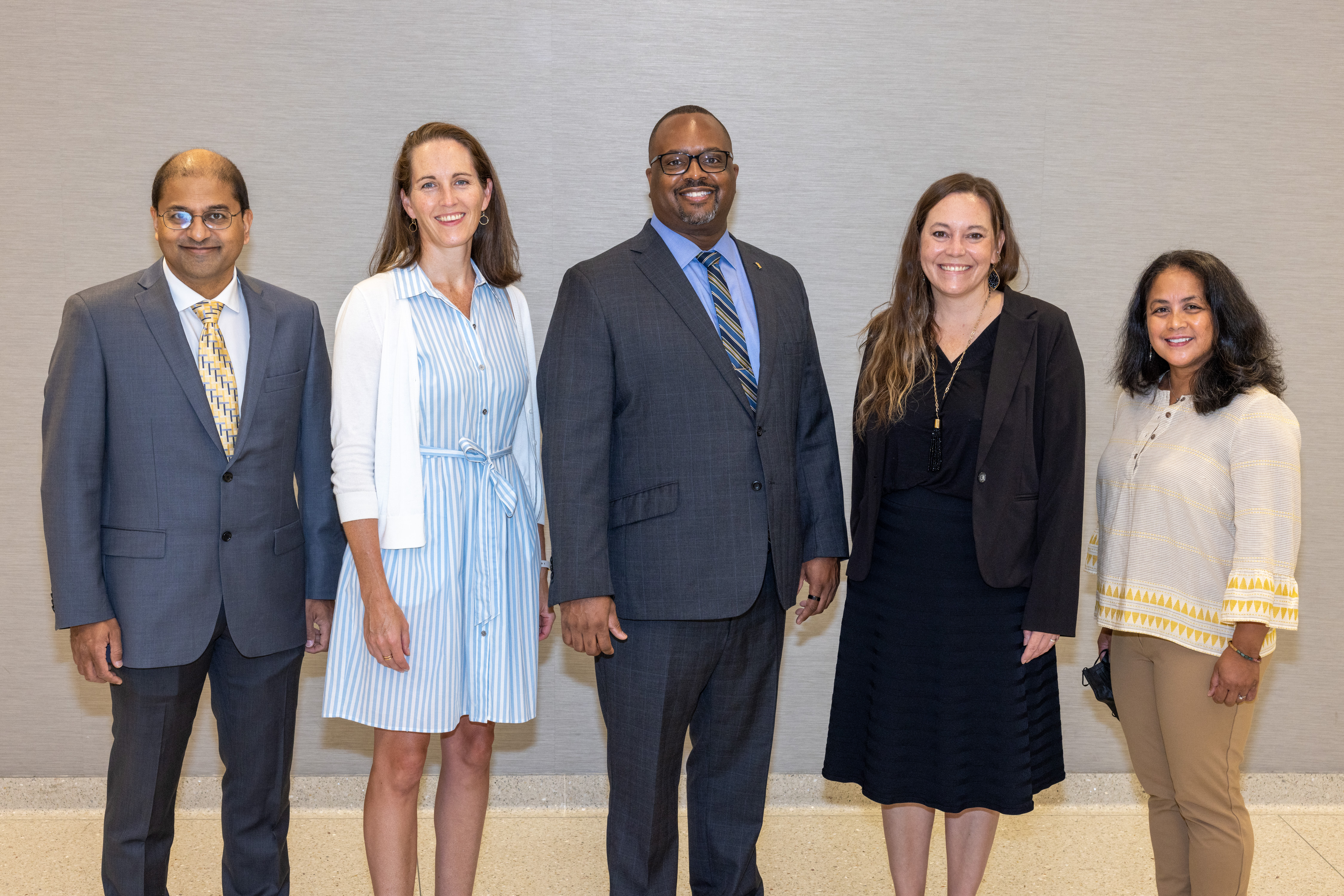 Dr. Griffith with representatives from the HESJ Planning Committee – from left, Raj Shah, Maureen Benjamins, Derek Griffith, Suzanne Carlberg-Racich, Maria Ferrera
