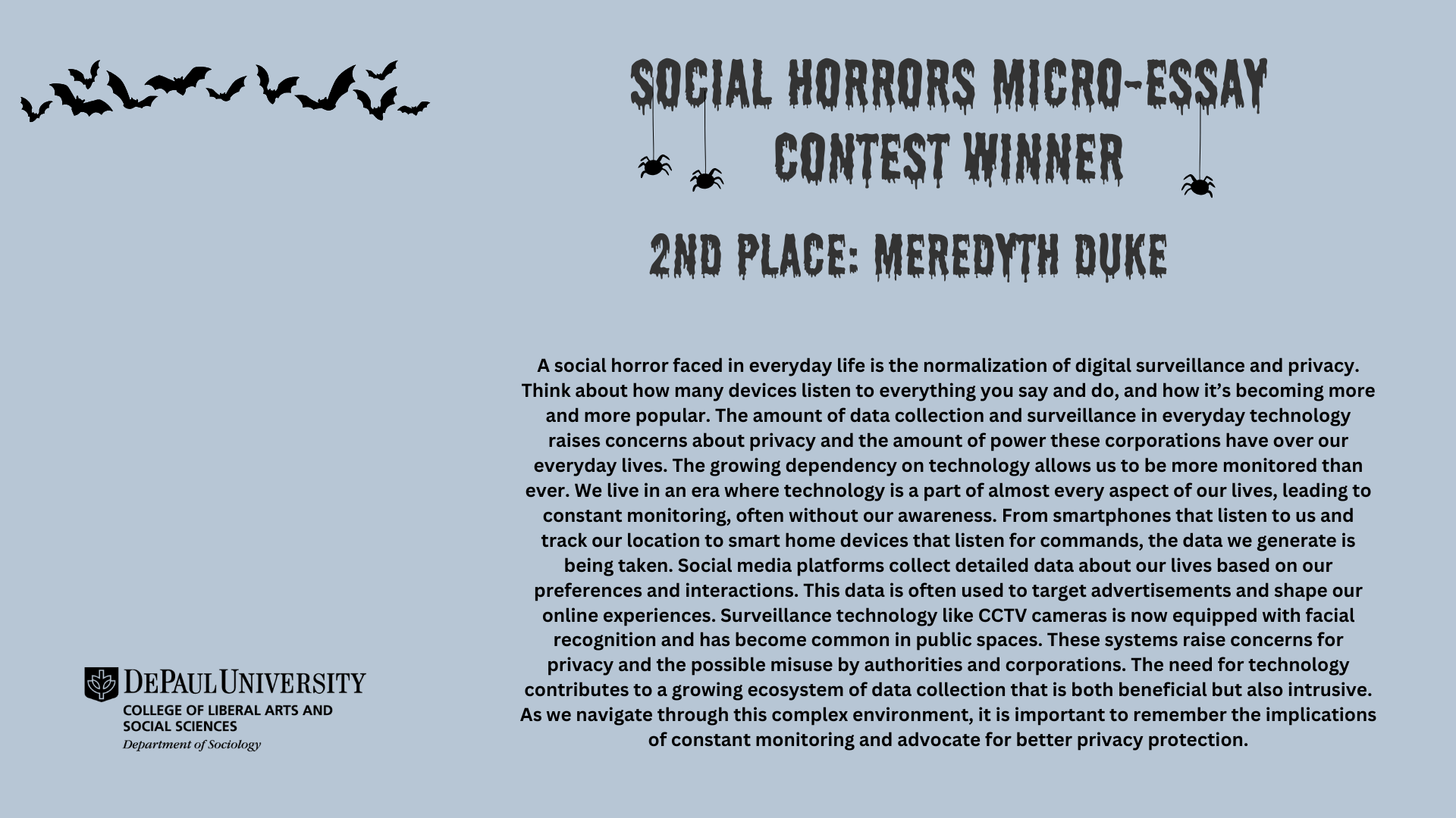 Social Horrors Essay Contest 2rd Prize