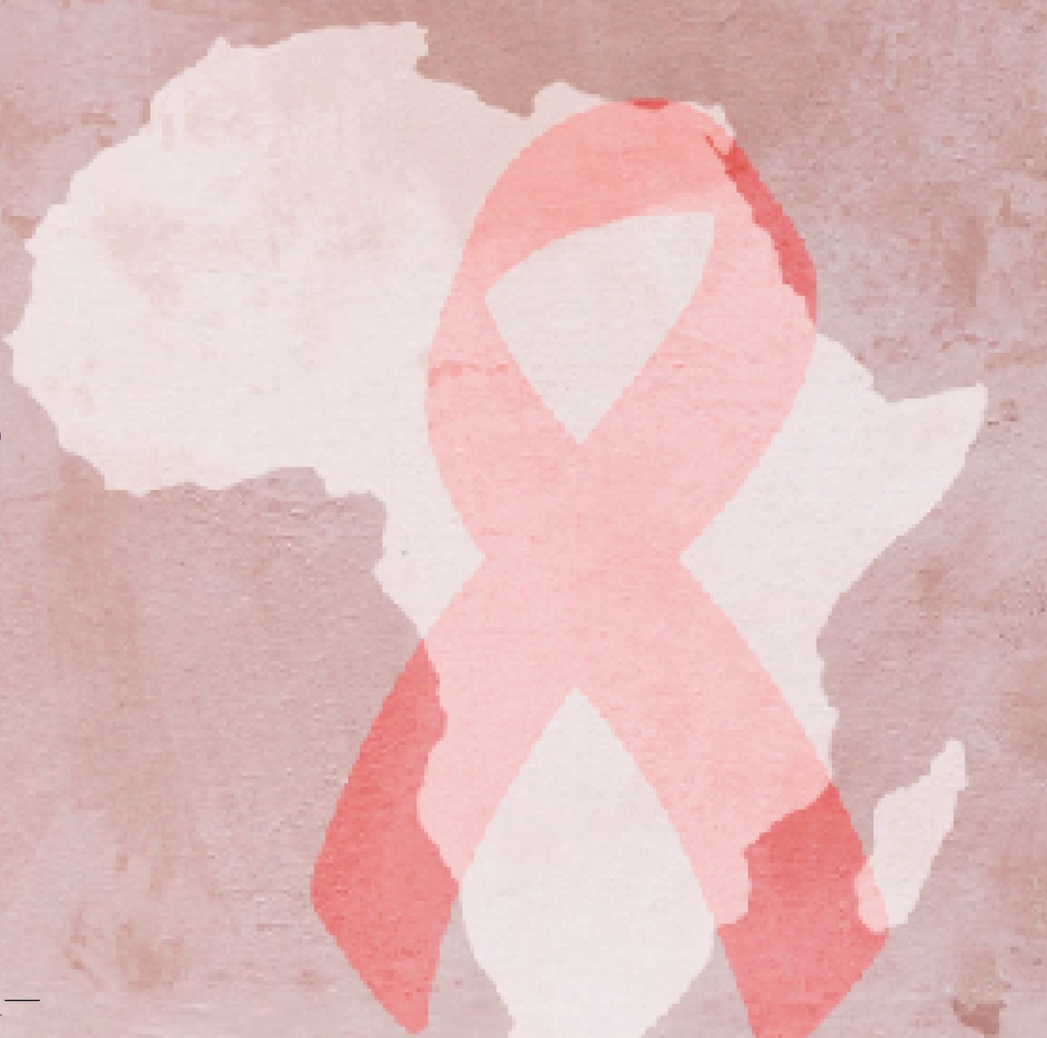 Red AIDS ribbon superimposed on image of Africa