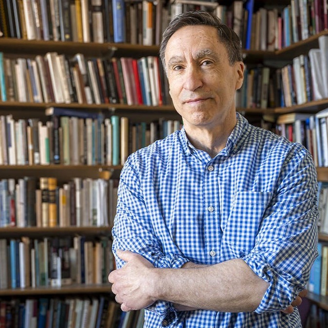 Dr. Bill Cavanaugh in his DePaul office